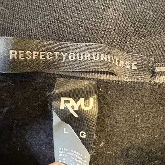 RYU Black White Oversized Athleisure V-Neck Long Sleeve Sweater women's Large - Picture 6 of 11